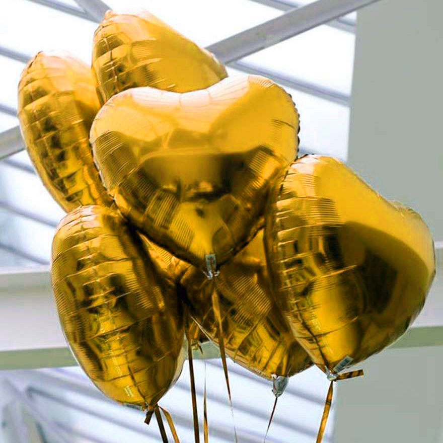 The Magic Balloons Store-18″ Gold Heart Foil Balloon ( Pack of 3) The Magic Balloons Store-18″ Gold Heart Foil Balloon ( Pack of 3)