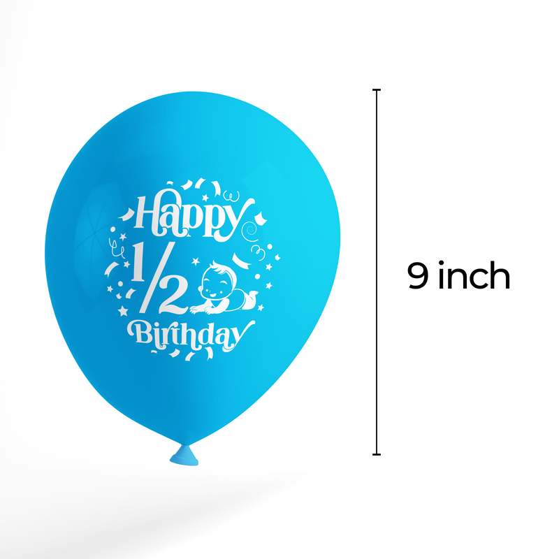 The Magic Balloons - Happy Half Birthday Decoration Metallic Balloons 1/2 Birthday Pack of 10pcs | 12” Blue and Sky Blue Half Birthday Balloons Perfect for Boys | Party Supplies The Magic Balloons - Happy Half Birthday Decoration Metallic Balloons 1/2 Birthday Pack of 10pcs | 12” Blue and Sky Blue Half Birthday Balloons Perfect for Boys | Party Supplies