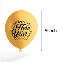 The Magic Balloons - Customized Happy New Year Latex Balloons With Banner Happy New Year Combo Kit Pack Of 21pcs Black and Golden Balloons For 31st Party/Party Supplier