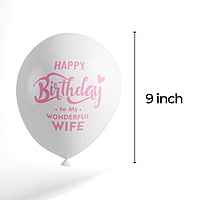 The Magic Balloons- Happy Birthday Balloons for Wife-Multicolour Party Decoration balloon  for wife birthday decoration, 9" Metallic Pink and Metallic White balloons Pack of 30 pcs -181447