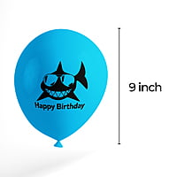 The Magic Balloons Store – Printed Baby Shark Theme Birthday Party Decoration Combo Kits – Combo Pack Of 38 Pcs, Foil 5pcs Set,1 Happy Birthday Banner, 2 Foil Curtains, 30 Balloons-181598