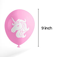 The Magic Balloons- Printed Unicorn Theme Party Decoration Combo Kit for Theme Party, Happy Birthday Decoration Combo 38 pcs, Foil 5 pcs set, 2 Foil Curtain 1 Banner and 30 Balloons- 181573