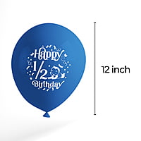 The Magic Balloons - Happy Half Birthday Decoration Metallic Balloons 1/2 Birthday Pack of 10pcs | 12” Blue and Sky Blue Half Birthday Balloons Perfect for Boys | Party Supplies