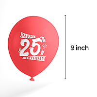The Magic Balloons- Happy 25th Birthday Balloons Latex Balloons For 25th Birthday Party Pack of 30pcs Red, Sliver, and Black Balloons Party Supplier For Men and Women