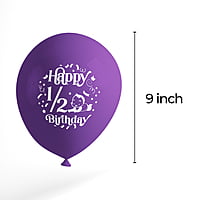 The Magic Balloons - Happy Half Birthday Decoration Metallic Balloons 1/2 Birthday Pack of 10pcs | 12” Pink and Purple Half Birthday Balloons Perfect for Girls | Party Supplies