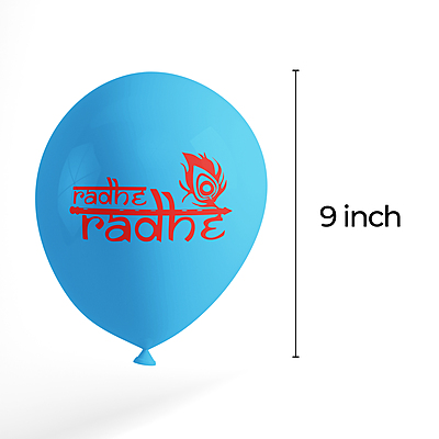 The Magic Balloons- Radhe Radhe Printed  balloons  for Krishna janmashtami / kishna happy Birthday Latex Balloon with 30 metallic balloon Decoration Janmashtami Celebration pack of 30 pcs-181456