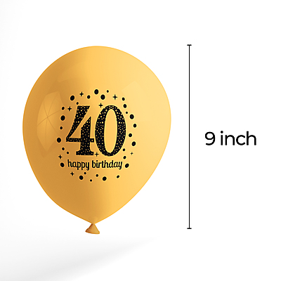 The Magic Balloons- Happy 40th Birthday decoration kit combo 48 pcs Black Golden & silver 30 pcs rubber balloons, Happy Birthday foil banner with 30 Number foil, 2pcs Golden foil Curtain The Magic Balloons- Happy 40th Birthday decoration kit combo 48 pcs Black Golden & silver 30 pcs rubber balloons, Happy Birthday foil banner with 30 Number foil, 2pcs Golden foil Curtain