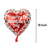 The Magic Balloons - Happy Valentine's Day Combo kit 16pcs of Balloons 2pcs of curtain and 2pcs of Heart shaped foil balloons pack of 20pcs For Valentine's Decoration.