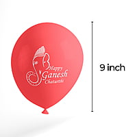 The Magic Balloons Store-Happy Ganesh Chaturthi decoration Balloons, Ganesh Chaturthi decorations at mandaps/ home Pack of 30 multicolour Metallic yellow, metallic orange metallic Red balloons-181453