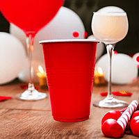 Beer Pong Glass | Red Drinking Cup | Drinking Glass for New Year Bachelor Anniversary Helloween Wedding Adults Parties and Games | Party Suppliers | 16 OZ | Set of 20pcs