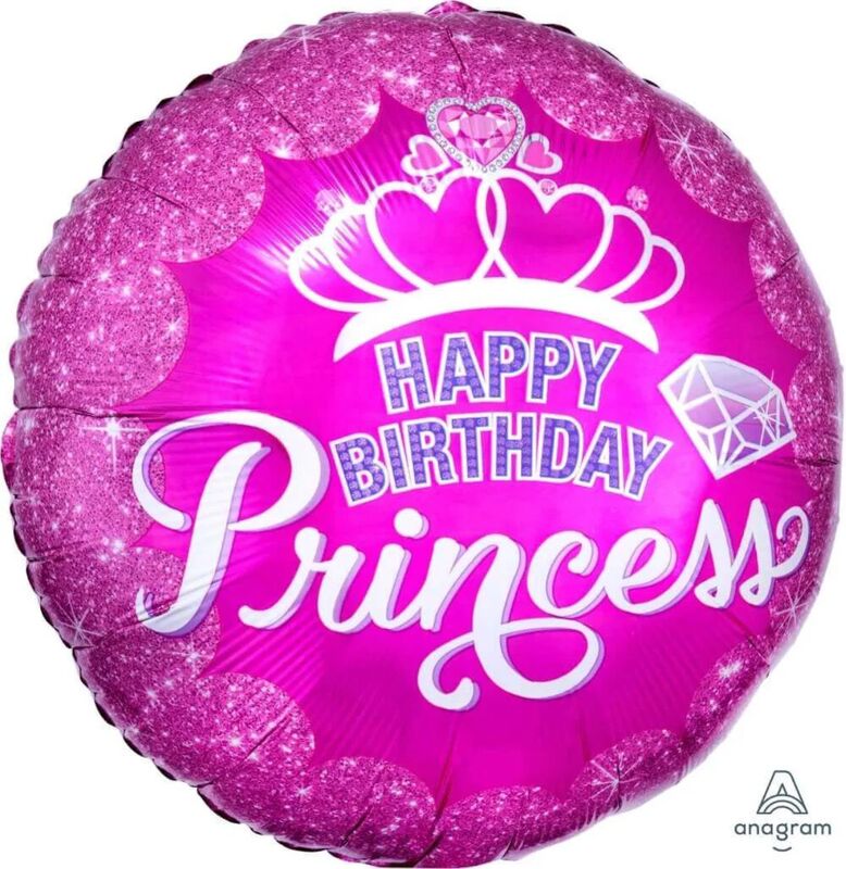 Anagram Happy Birthday Princes Crown & Gems Foil Balloon 18″-181293 Anagram Happy Birthday Princes Crown & Gems Foil Balloon 18″-181293