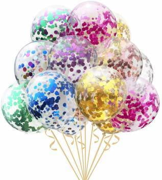 The Magic Balloons- Store- 12" Confetti Balloons Pack of 10 (Multicolour)