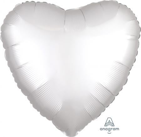 Anagram 18″ Matte White Heart Foil Balloon (pack of 1)