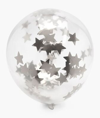 The Magic Balloons- Store- 12" Silver Confetti Balloons Pack of 10