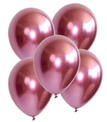 The Magic Balloons Store-Solid 12" Hot pink Chrome Balloons/Pack of 30
