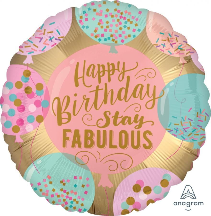 Anagram 18″ Happy Birthday Stay Fabulous Balloon S40