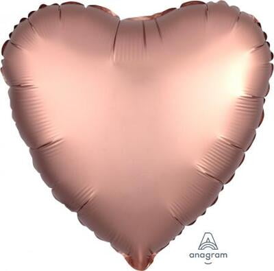 Anagram 18″ Matte Rose Copper Heart Foil Balloon- pack of 1