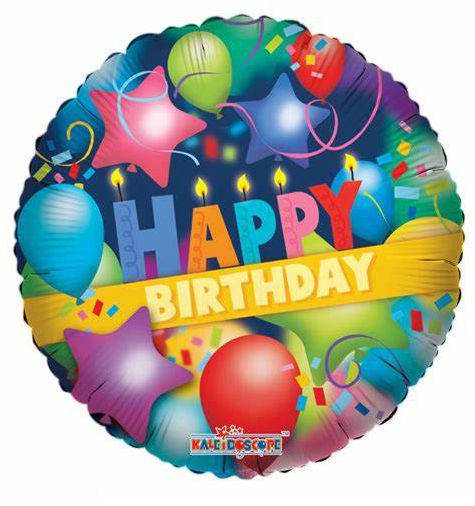 Kaleidoscope Happy Birthday Party Foil Balloons-181167 Kaleidoscope Happy Birthday Party Foil Balloons-181167