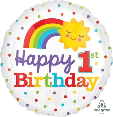 Anagram 1st Birthday Rainbow Balloon 18″ S40