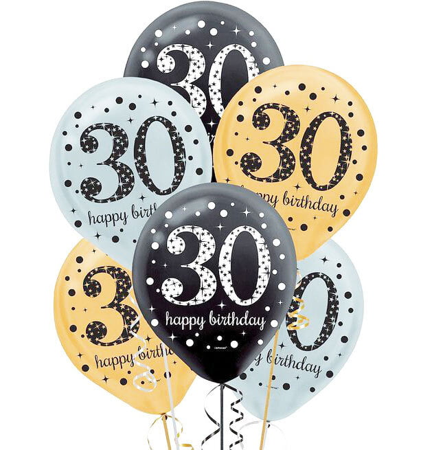 The Magic Balloons- Happy 30th Birthday Balloons pack of 30 pcs-181156