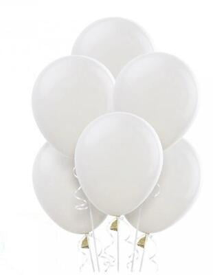 The Magic Balloons Store- 8" Latex Balloons (Pack of 50)-White