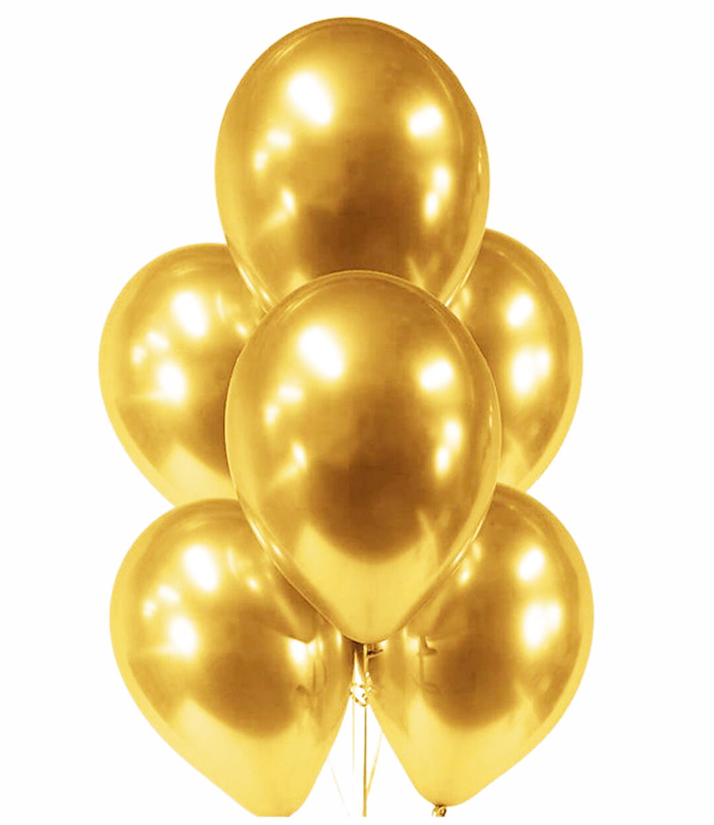 The Magic Balloons Store-Solid Chrome Balloons (9 Inch, Gold, 30 Piece) Balloon