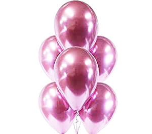 The Magic Balloons Store-Solid Hot Pink 9 inch Chrome Balloons-Pack of 30