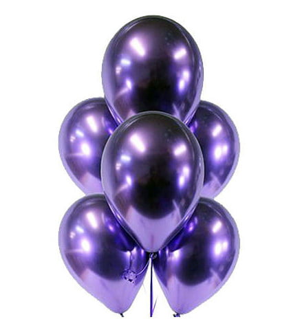 The Magic Balloons Store-Solid Purple- 9 inch Chrome Balloons-Pack of 30