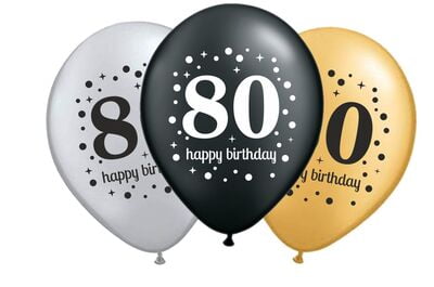 The Magic Balloons- Happy 80th Birthday Balloons pack of 30 pcs-181362