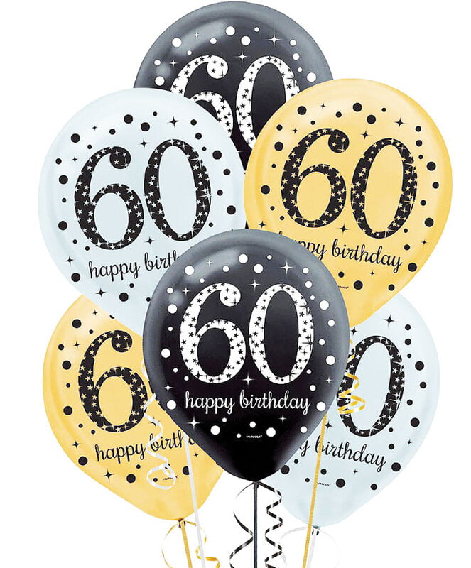 The Magic Balloons- Happy 60th Birthday Balloons pack of 20 pcs-181159