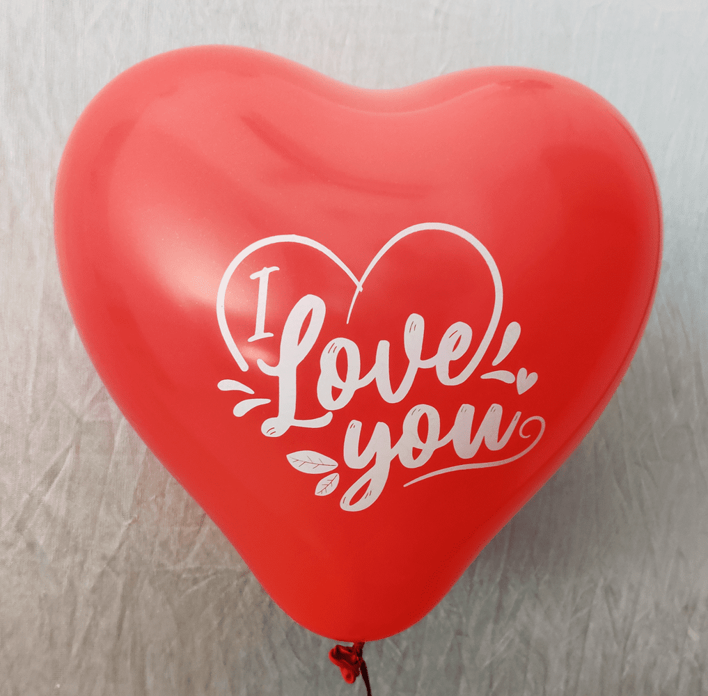 The Magic Balloons Store-I Love U Printed Red Heart Shape Latex Balloons Pack Of 30-181289