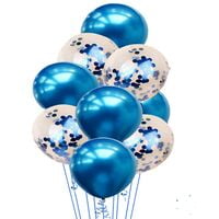 The Magic Balloons Store-Mettalic blue & Blue confetti Balloons-181151
