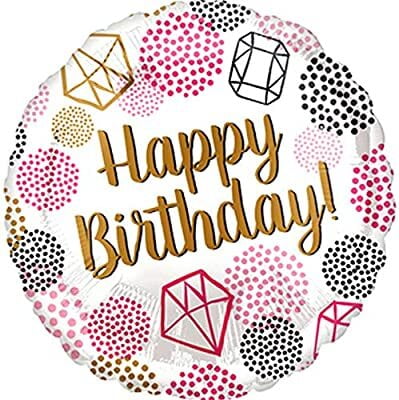 Anagram Happy Birthday! Gems Round Foil Balloon (18in)181324