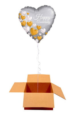 The Magic Balloons Store-Happy Anniversary foil- Balloon in a box-181135