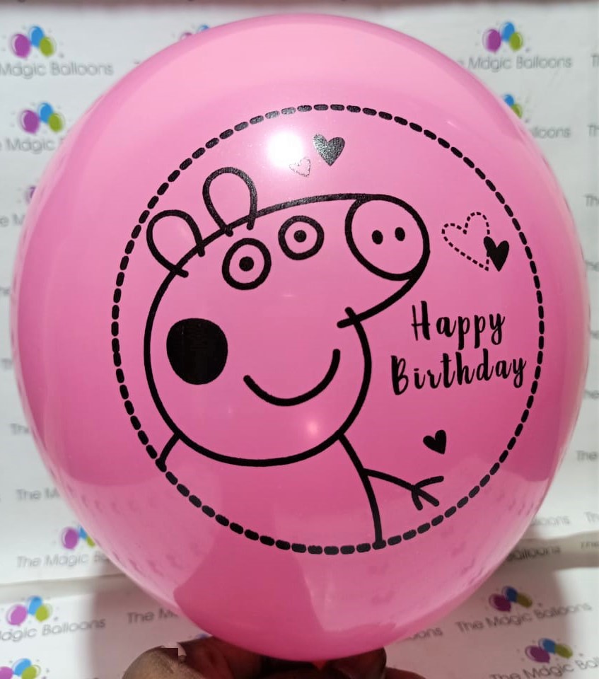 The Magic Balloons Store-Printed Latex peppa pig Balloons-pack of 50 The Magic Balloons Store-Printed Latex peppa pig Balloons-pack of 50