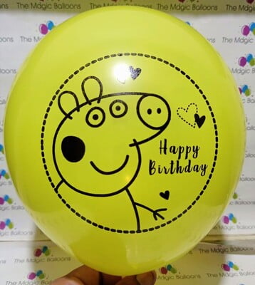 The Magic Balloons Store-Printed Latex peppa pig Balloons-pack of 30
