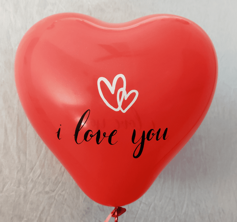 The Magic Balloons Store-I Love U Printed Red Heart Shape Latex Balloons Pack Of 30-181288