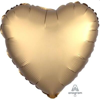 Anagram 18″ Matte Gold Heart Foil Balloon ( Pack of 1)