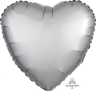 Anagram 18″ Matte Silver Heart Foil Balloon( pack of 1)