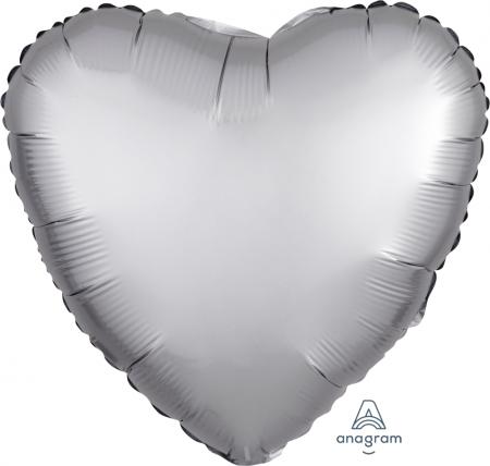 Anagram 18″ Matte Silver Heart Foil Balloon( pack of 1) Anagram 18″ Matte Silver Heart Foil Balloon( pack of 1)