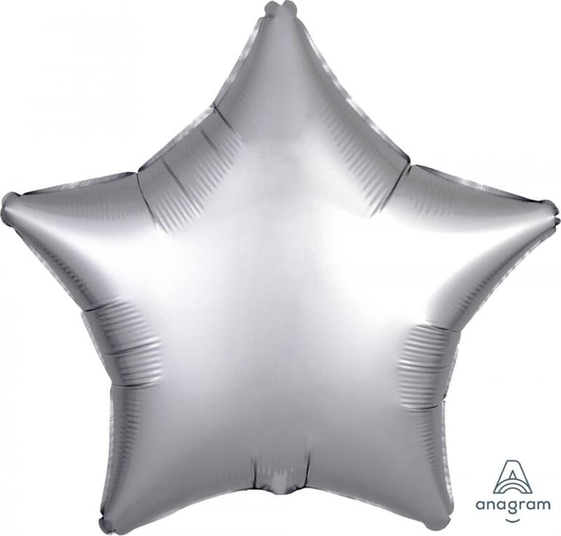 Anagram 18″ Matte Silver star Foil Balloon( pack of 1)