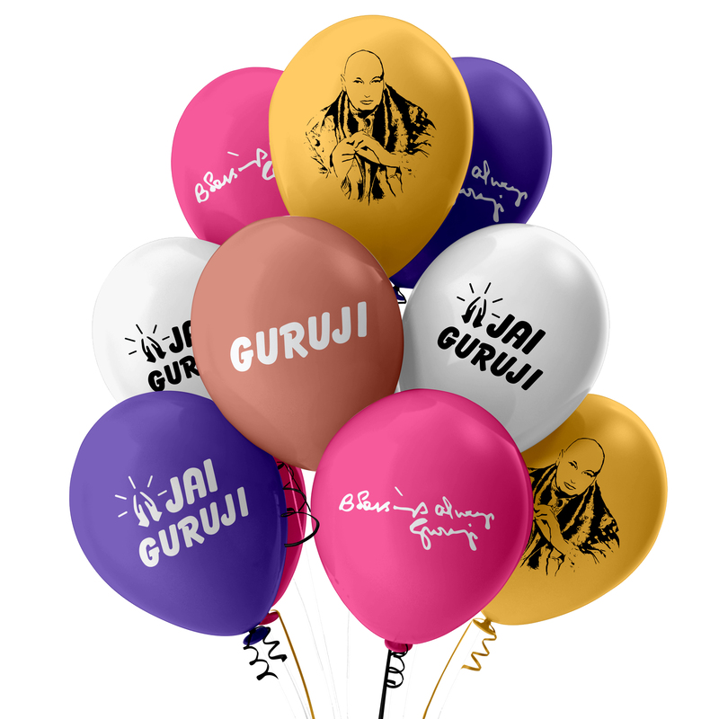 The Magic Balloons Guruji Balloons 12" Multicolor Metallic Balloons Blessing Guruji Pack of 50pcs For Guruji Special Day Decoration, Satsang The Magic Balloons Guruji Balloons 12" Multicolor Metallic Balloons Blessing Guruji Pack of 50pcs For Guruji Special Day Decoration, Satsang